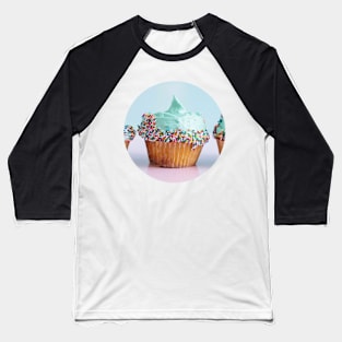 Sweet Cupcake Birthday Gift - Mint Green Pink and Blue Frosting Baseball T-Shirt